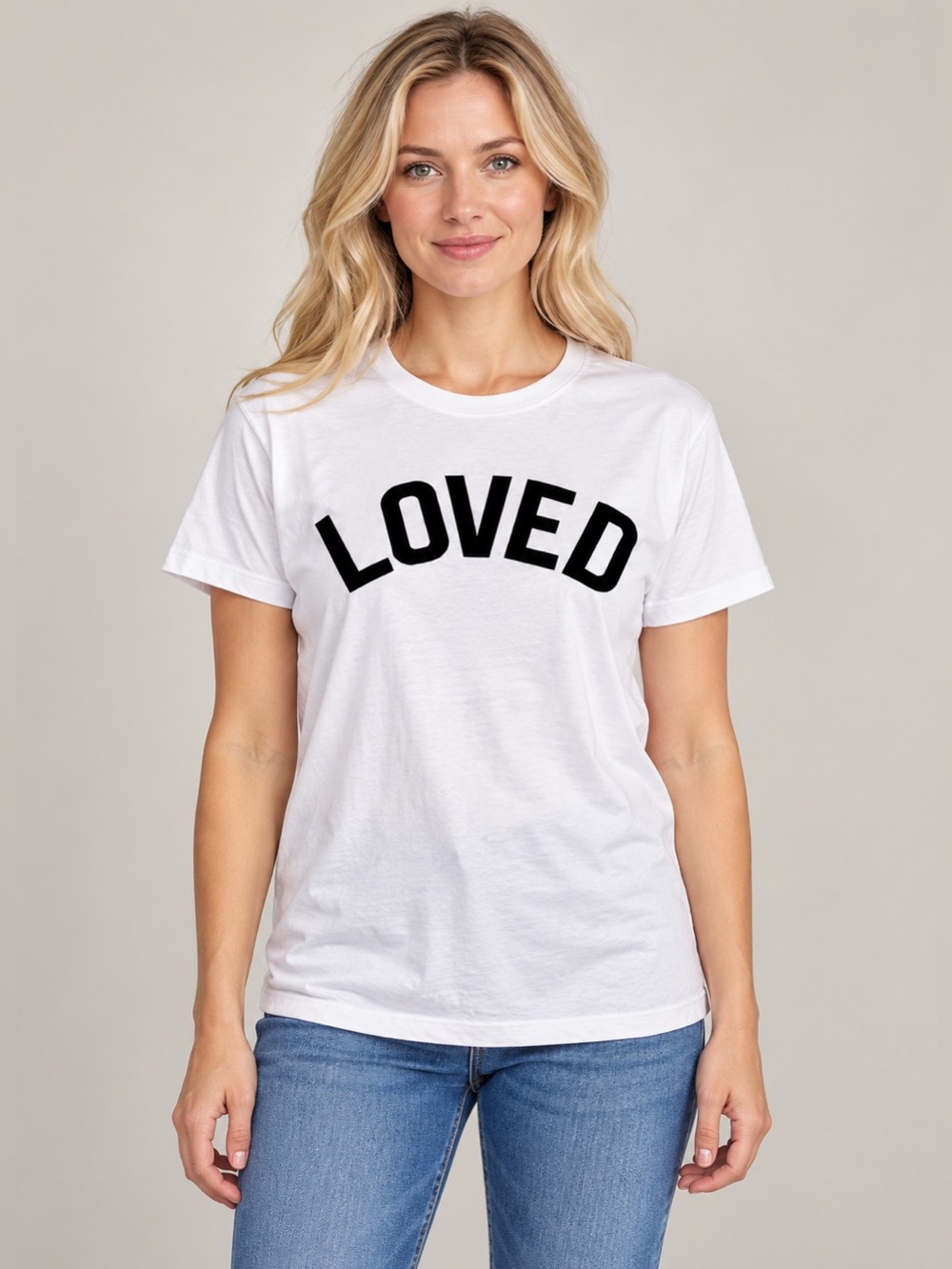 Workshop Loved Tee Graphic Tee in White & Black Size Small NWT